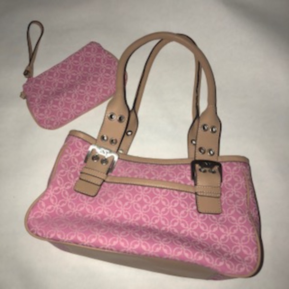 Jones New York Handbags - Pink Jones New York Shoulder Bag & Change Purse